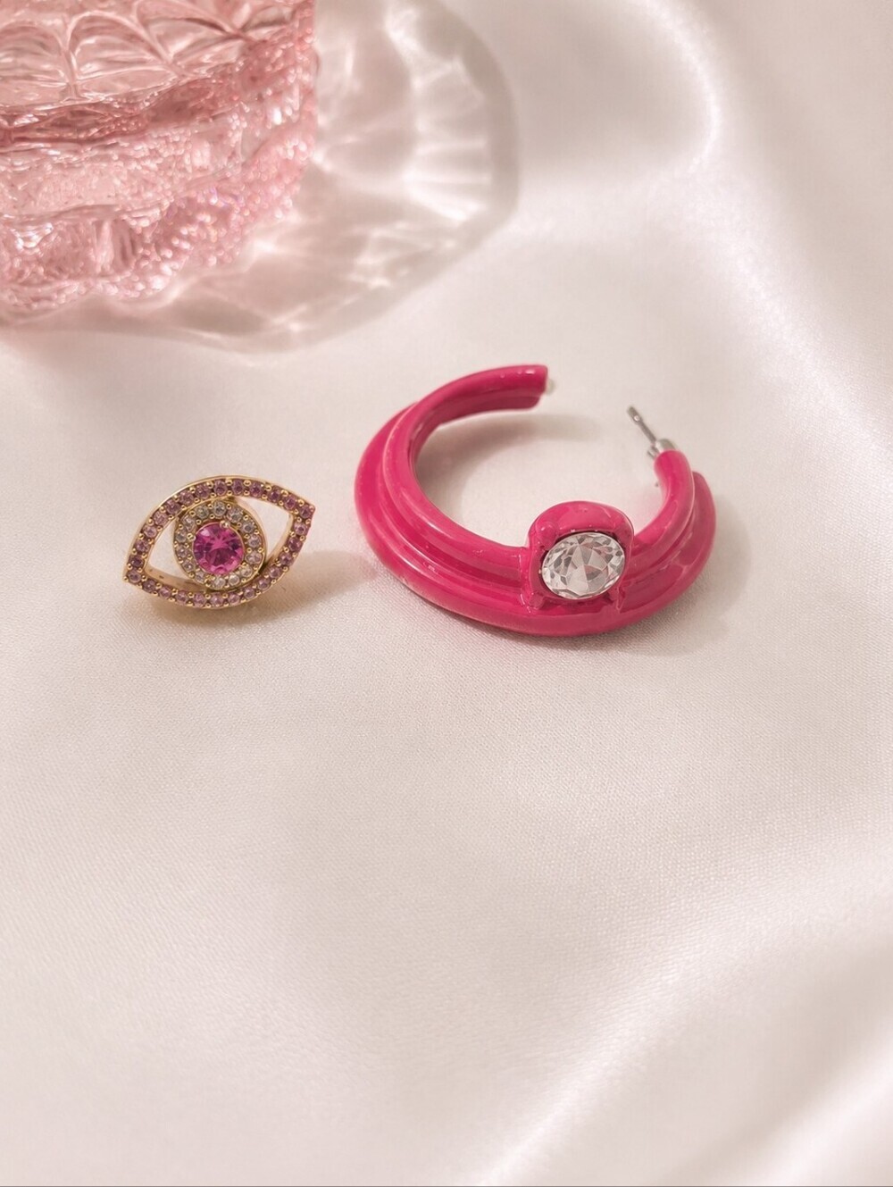 ✨ Y2K Pink Mismatched Earrings Set